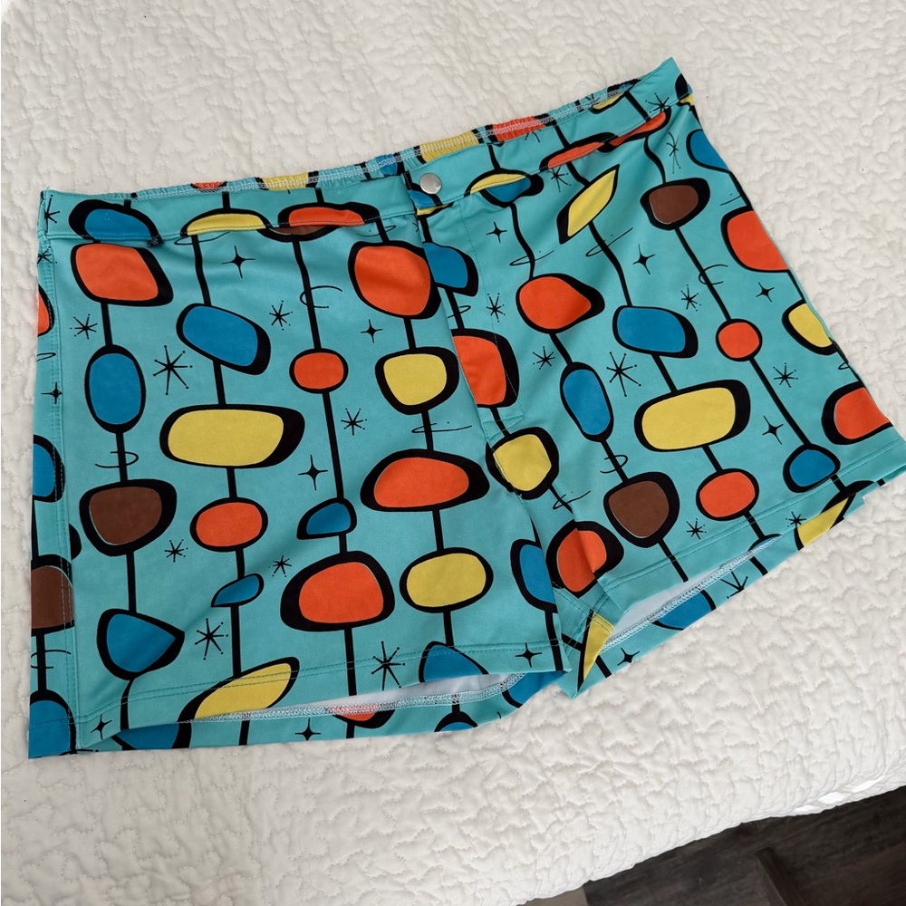 Tulio Retro Patterned Men's Swim Board Shorts